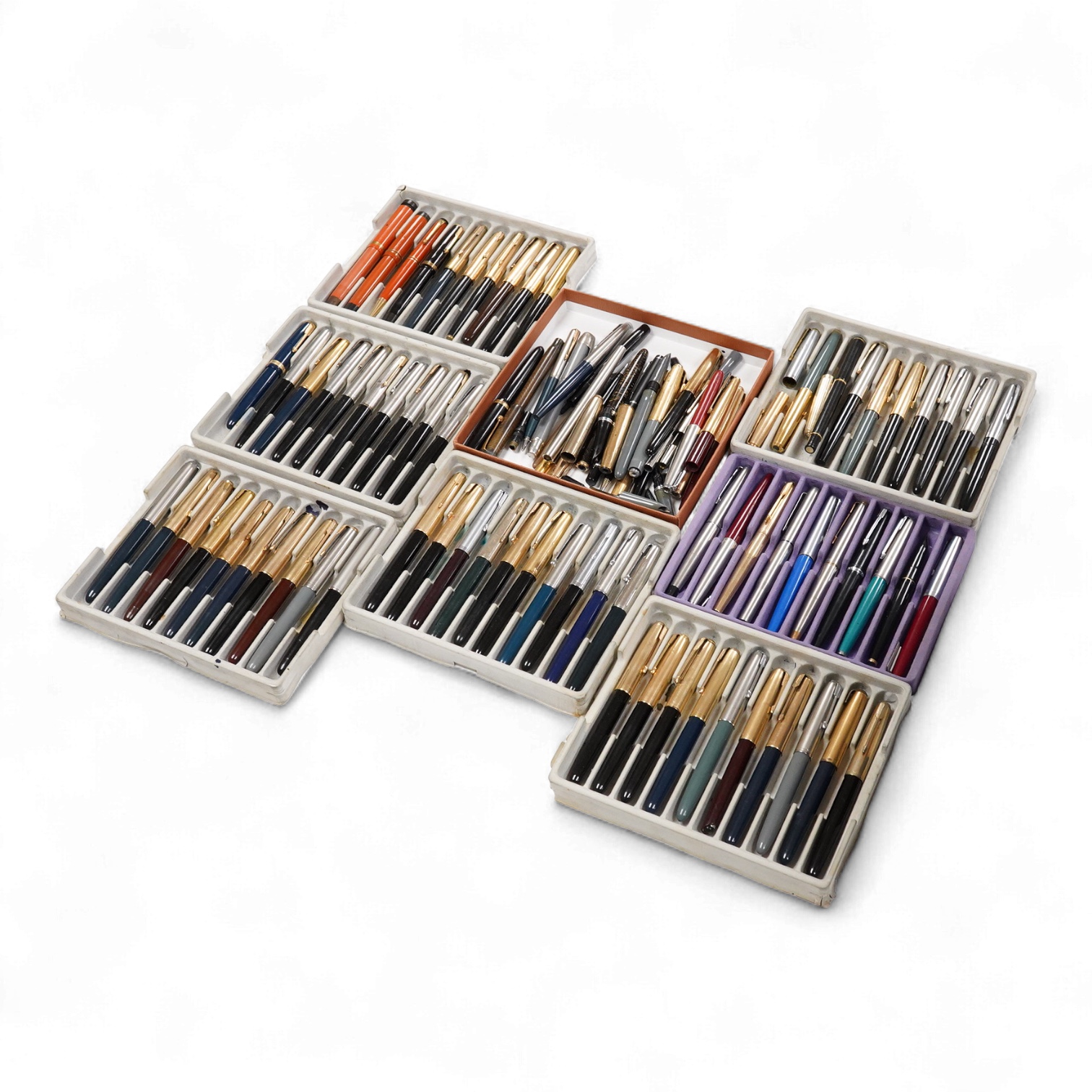 A large collection of Parker 51 pens and pencils, plus other Parkers, some incomplete